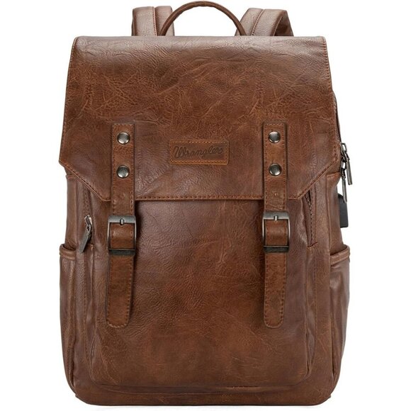 Women\'s Dark Brown Purse For Work Business Unisex Stylish Vegan Leather Backpack